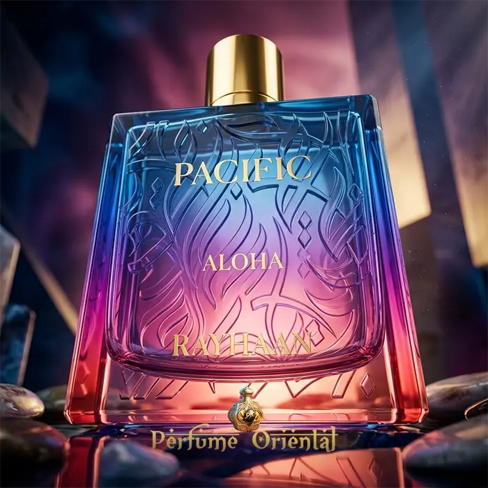 Pacific Aloha Rayhaan Eau De Parfum Botella Hero Shot Perfume Veraniego Con Sandía Y Coco