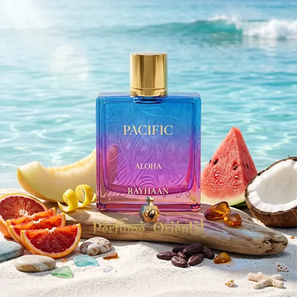 Pacific Aloha Rayhaan Perfume Árabe Unisex 100ml Fragancia Fresca Con Sandía Coco Y Brisa Marina