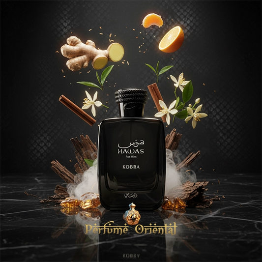 RASASI HAWAS KOBRA perfume masculino oriental especiado con notas de jengibre, neroli y maderas nobles