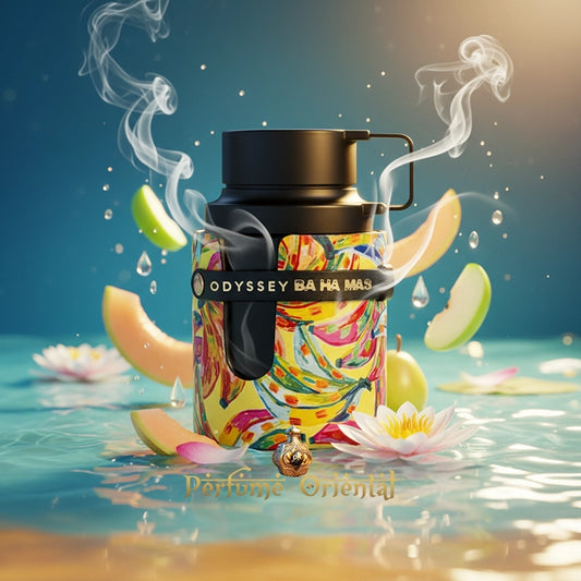 Perfume ARMAF ODYSSEY BA HA MAS Eau de Parfum unisex, frasco colorido inspirado en notas marinas y frutales