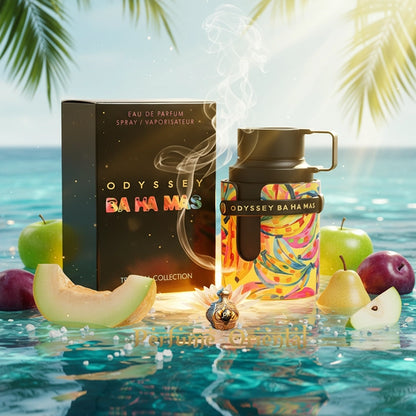 ARMAF ODYSSEY BA HA MAS perfume oriental acuático unisex con caja original y frasco tropical colorido