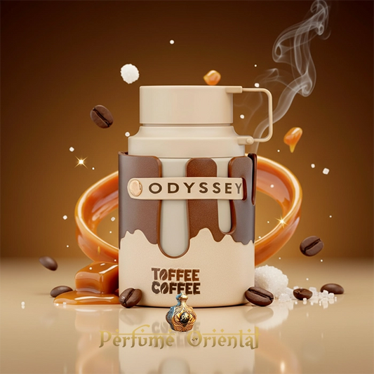 Perfume ARMAF ODYSSEY TOFFEE COFFEE unisex, frasco gourmand con notas de café, toffee y caramelo