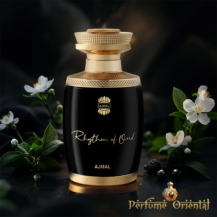 RHYTHM OUD de AJMAL perfume unisex especiado con oud y rosa