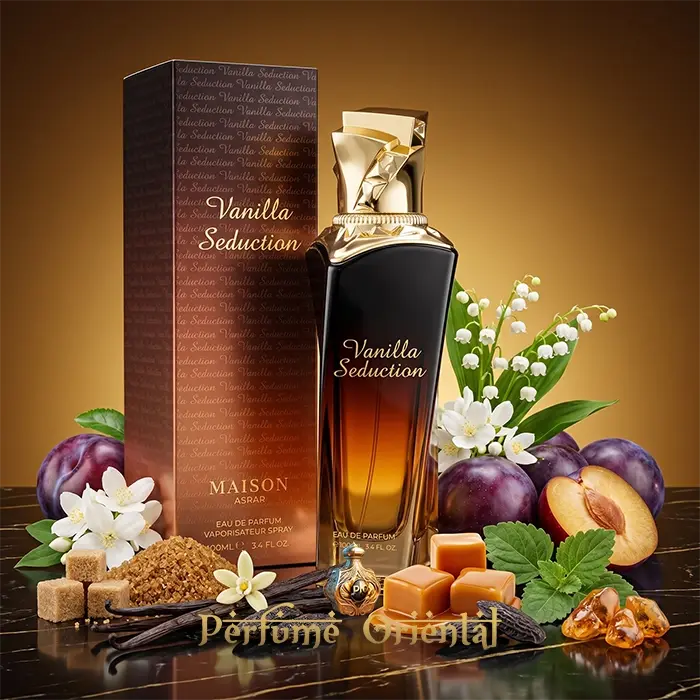 Vanilla Seduction Perfume Maison Asrar Con Caja Presentación Completa Notas Ciruela Jazmín Y Caramelo