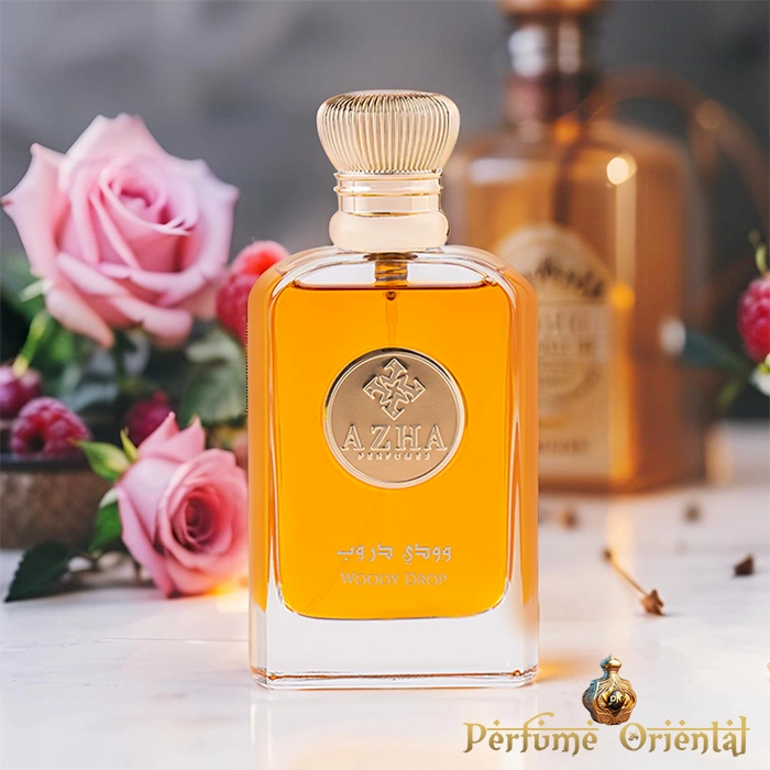 WOODY DROP de AZHA PERFUMES – Perfume oriental unisex con frambuesa, rosa, sándalo, ámbar y cuero