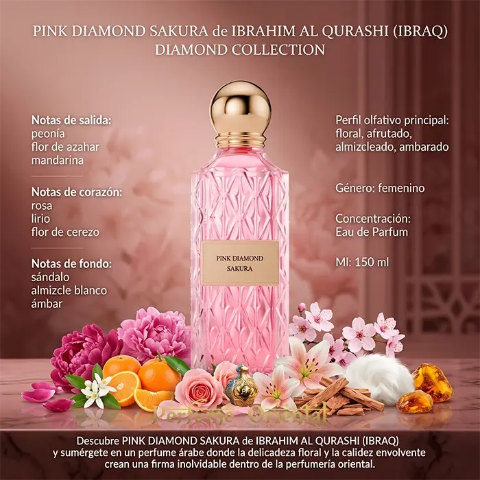 PINK DIAMOND SAKURA de IBRAHIM AL QURASHI (IBRAQ)-150Ml-Mujer Perfume Oriental