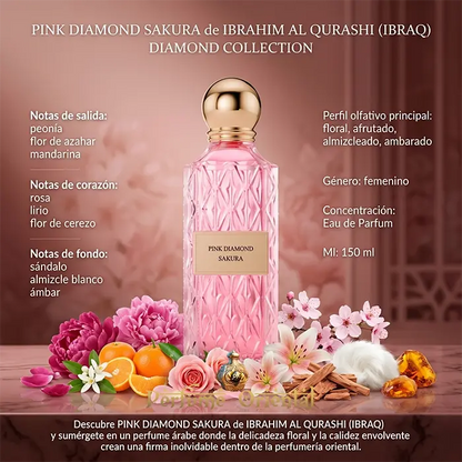 PINK DIAMOND SAKURA de IBRAHIM AL QURASHI (IBRAQ)-150Ml-Mujer Perfume Oriental