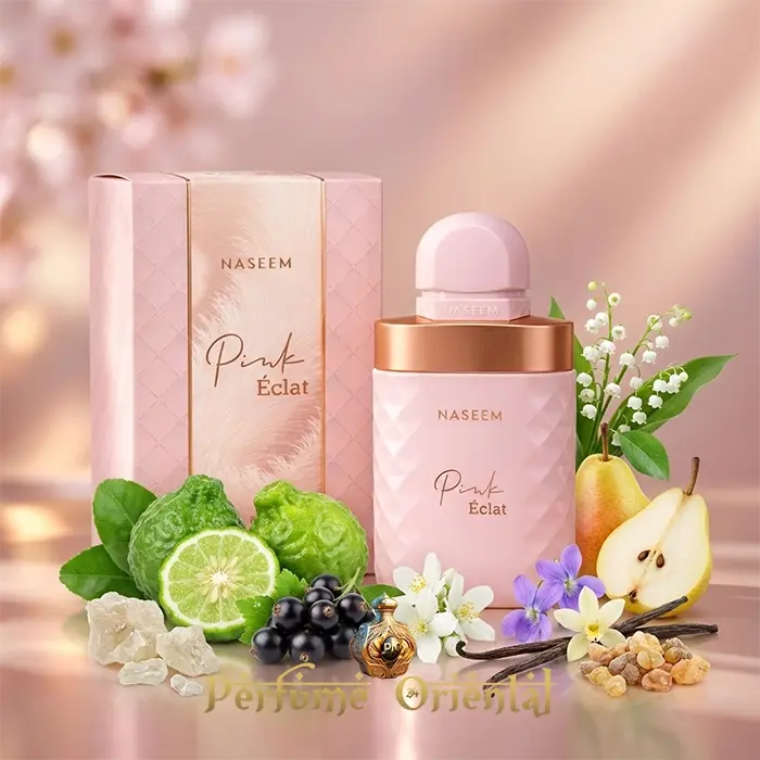 Pink Éclat Naseem 100ml perfume árabe sin alcohol con caja original fragancia floral frutal