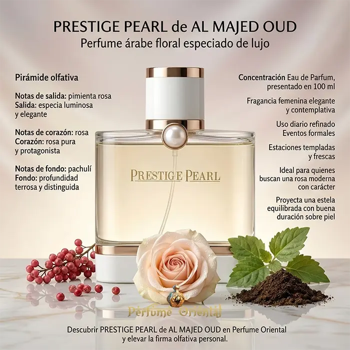 prestige pearl al majed oud perfume arabe unisex 100ml edp notas dulces cremosas vainilla almizcle perfume oriental lujo niche