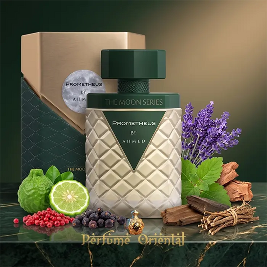 prometheus ahmed al maghribi perfume arabe masculino 100ml con caja original fragancia amaderada especiada de lujo