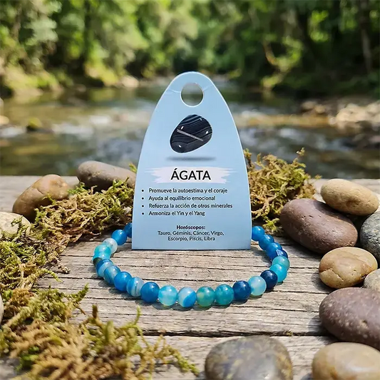 Pulsera de Ágata Azul – Equilibrio Emocional y Confianza Interior AURYSTONE