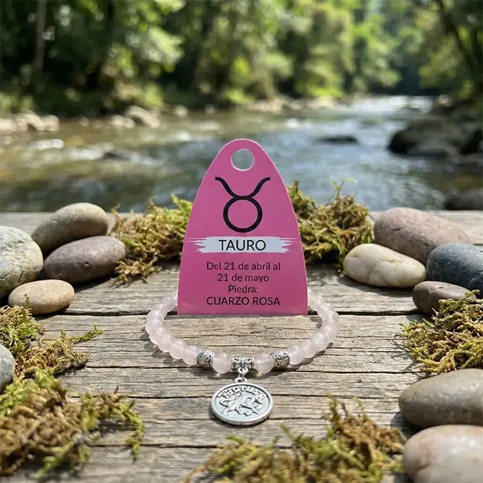 pulsera-horoscopo-tauro-piedra-cuarzo-rosa-6mm-charm-acero-joyeria-espiritual-aurystone