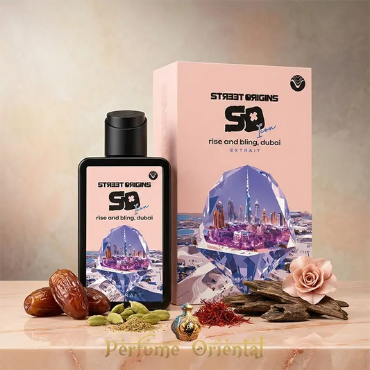 Rise and Bling Dubai Street Origins 65ml Extrait con caja, perfume oriental con dátiles, cardamomo y maderas nobles