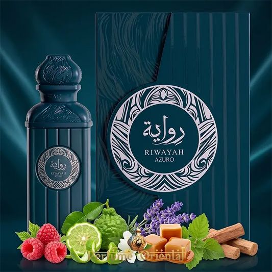 Riwayah Azuro Fariis Perfume Arabe Con Caja 100ml Fragancia Floral Afrutada Gourmand Con Base Cremosa Y Elegante