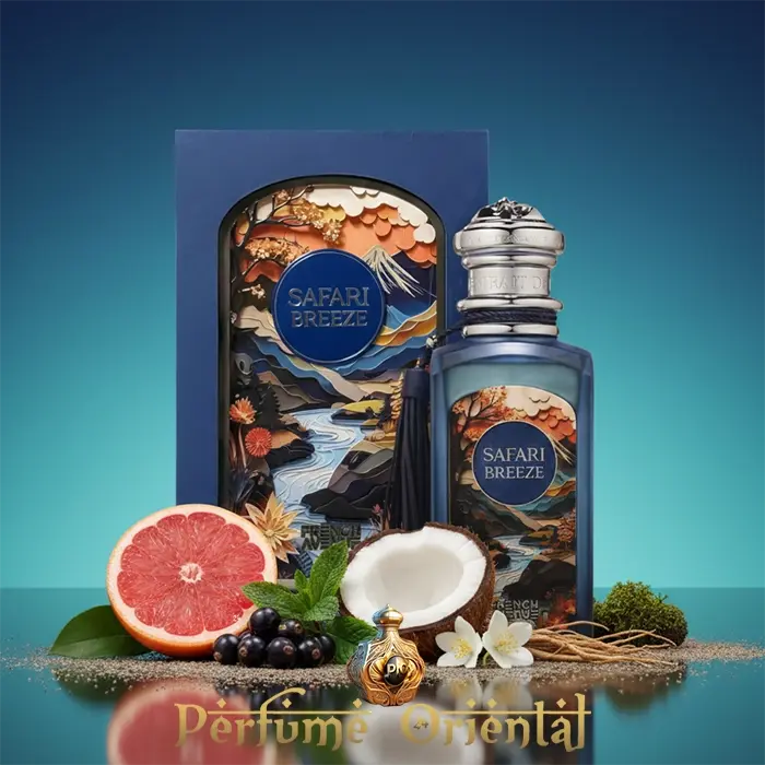 Safari Breeze – French Avenue Eau de Parfum 100ml, perfume árabe para hombre con pomelo, coco, menta verde, jazmín, vetiver, musgo de roble y ámbar