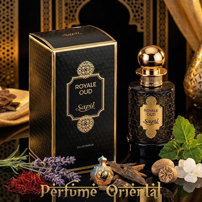 SAPIL ROYALE OUD perfume árabe unisex con oud azafrán y patchouli