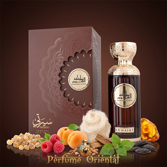 seerati lunaire mamlakat al oud perfume arabe unisex 100ml con caja original fragancia dulce ahumada con incienso y ambar