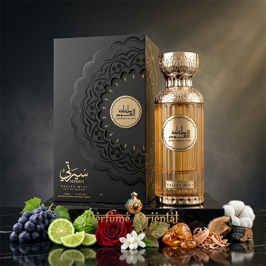 seerati valley mist mamlakat al oud perfume arabe unisex 100ml con caja original fragancia afrutada floral con ambar y madera