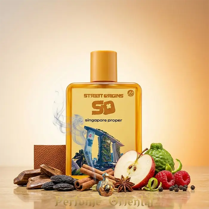 Perfume árabe Singapore Proper Street Origins 75ml – fragancia especiada amaderada con manzana y cardamomo