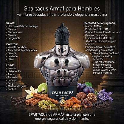 Spartacus Armaf Perfume Árabe Hombre Fragancia Cálida Con Vainilla Bourbon Almendras Y Ámbar Profundo