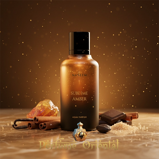 SUBLIME AMBER de NASEEM 100 ML Aqua Parfum – perfume oriental ámbar dulce amaderado sin alcohol inspirado en Angel Share de Kilian | Perfume Oriental