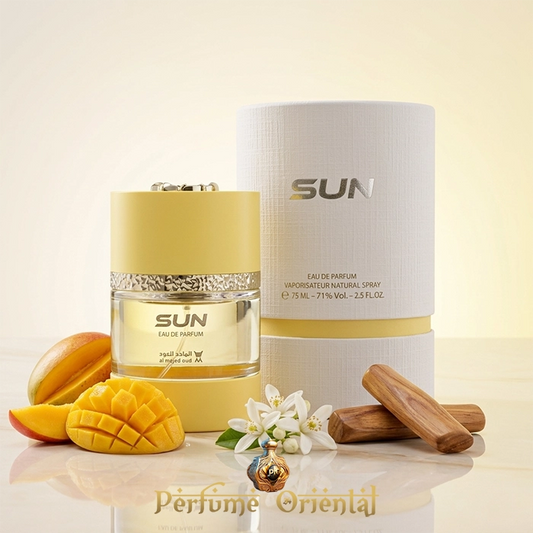 sun al majed oud perfume arabe unisex 75ml edp con caja original perfume oriental lujo mango azahar sandalo