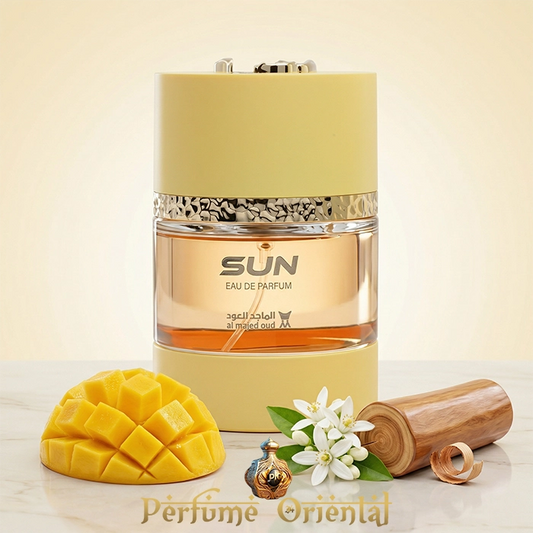 sun al majed oud perfume arabe unisex 75ml edp fragancia afrutada fresca con mango azahar y sandalo perfume lujo