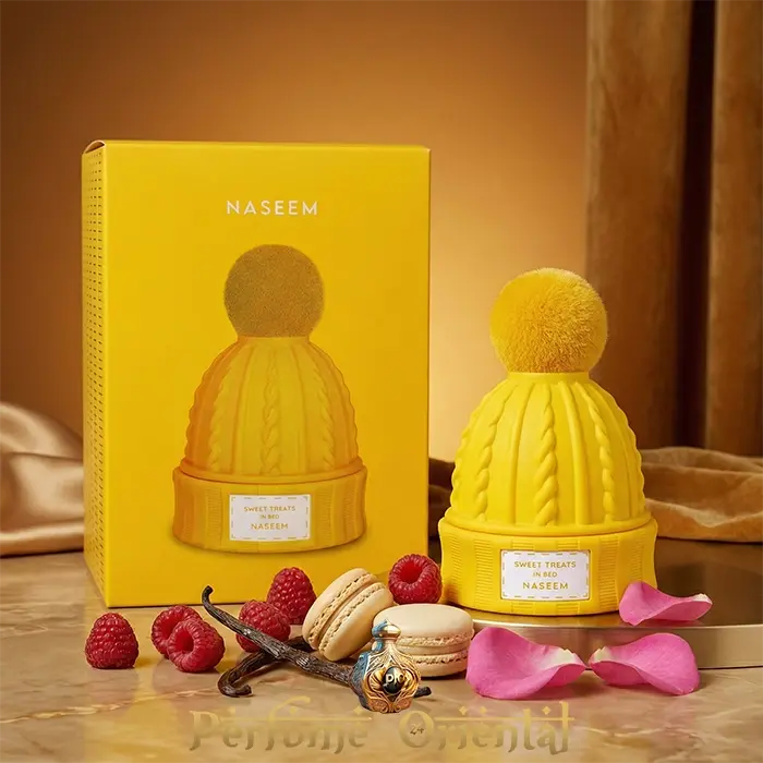 Perfume árabe Sweet Treats in Bed de Naseem 80ml sin alcohol con caja original – aroma gourmand con frambuesa y vainilla