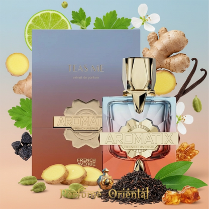 TEAS ME de AROMATIX X FRENCH AVENUE Eau de Parfum 100 ml – fragancia oriental amaderada masculina con jengibre, lima, té negro y vainilla – Perfume Oriental