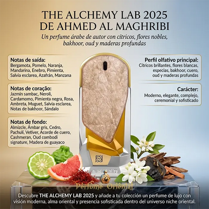 The Alchemy Lab 2025 Notas Citricos Flores Blancas Bakhoor Oud Cuero Maderas Perfume Oriental Niche