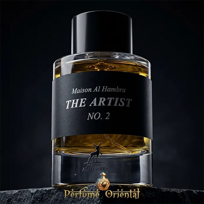 the artist no 2 maison alhambra perfume arabe unisex frasco elegante negro perfume oud rosado especiado lujo