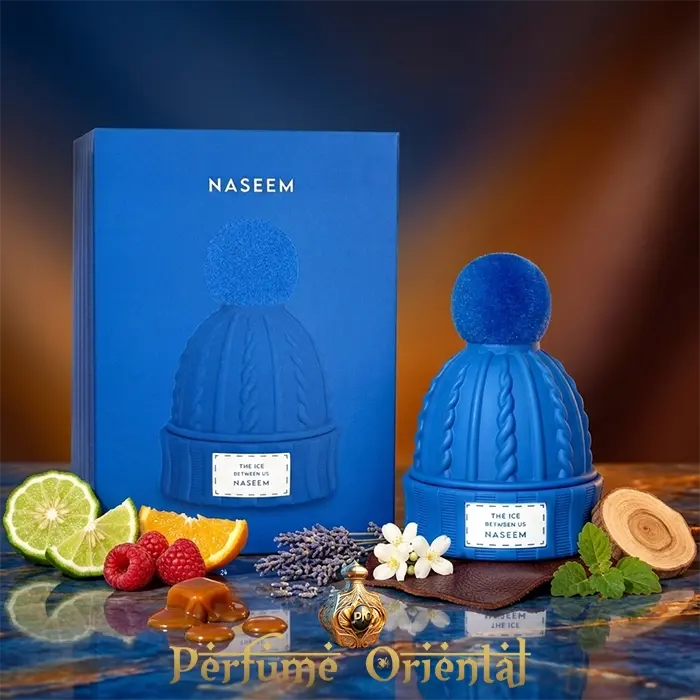 The Ice Between Us Naseem 80ml perfume árabe sin alcohol con caja original – notas cítricas, frambuesa, lavanda y maderas
