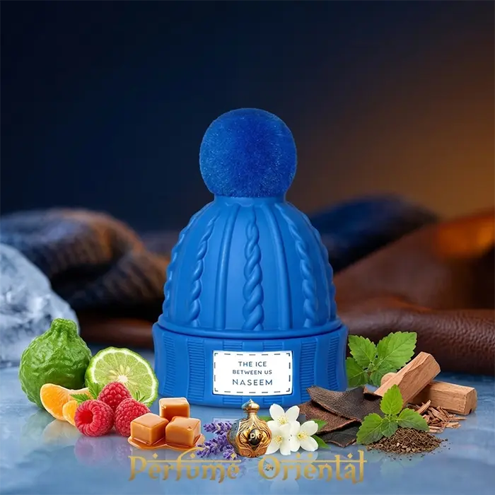 Perfume árabe The Ice Between Us de Naseem 80ml sin alcohol – fragancia fresca cítrica con lavanda, frambuesa y maderas