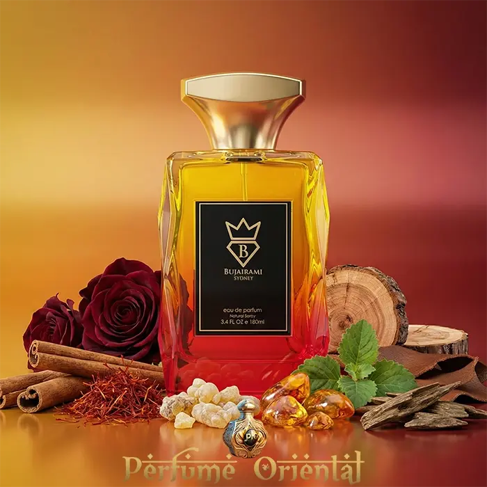 Perfume oriental The Sheikh Bujairami Perfumes fragancia cálida con rosa, madera y resinas