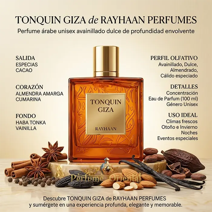 TONQUIN GIZA de RAYHAAN PERFUMES-100ml Unisex Perfume Oriental
