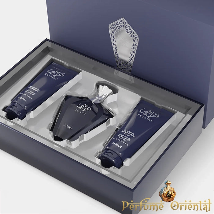 3 PC Gift Set-TURATHI BLUE-90ml-Afnan para Hombre