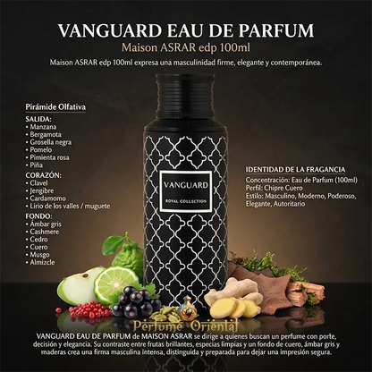 Vanguard Perfume Maison Asrar 100ml Notas Amaderadas Ámbar Cuero Bergamota Y Especias