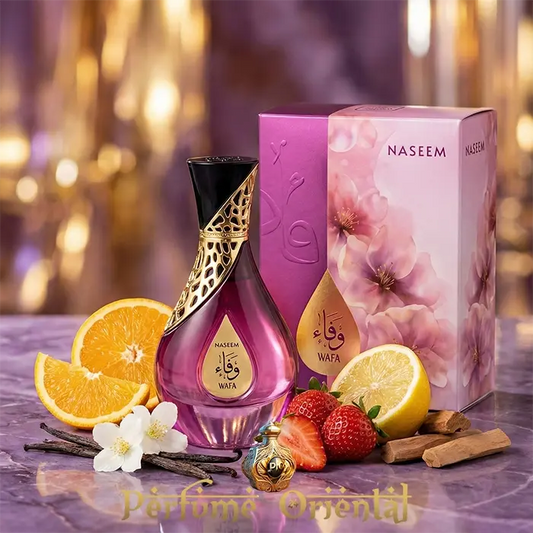 Wafa Naseem 55ml perfume árabe femenino con caja original fragancia floral frutal