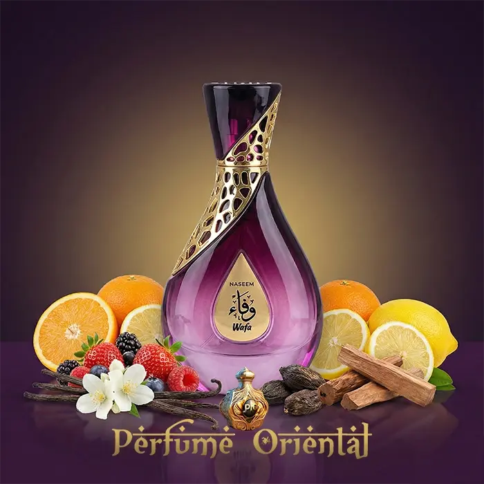 Wafa Naseem 55ml perfume árabe con naranja, limón, frutos rojos, vainilla y maderas