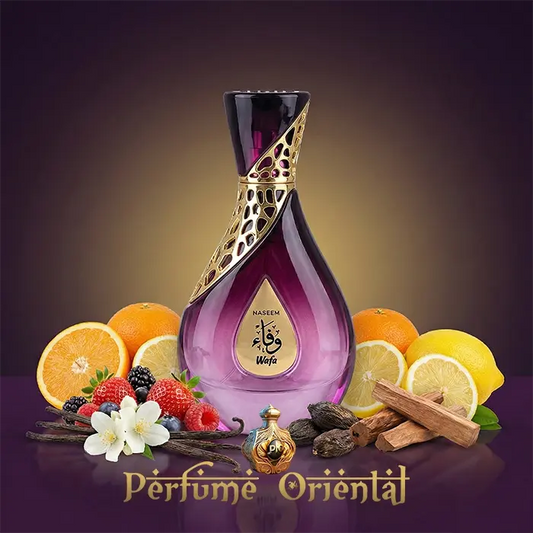 Wafa Naseem 55ml perfume árabe con naranja, limón, frutos rojos, vainilla y maderas