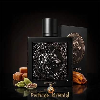 Wolf Rayhaan Perfume Arabe Hombre Con Caja 100ml Fragancia Dulce Amaderada Con Toffee Y Madera Ambarada Intensa