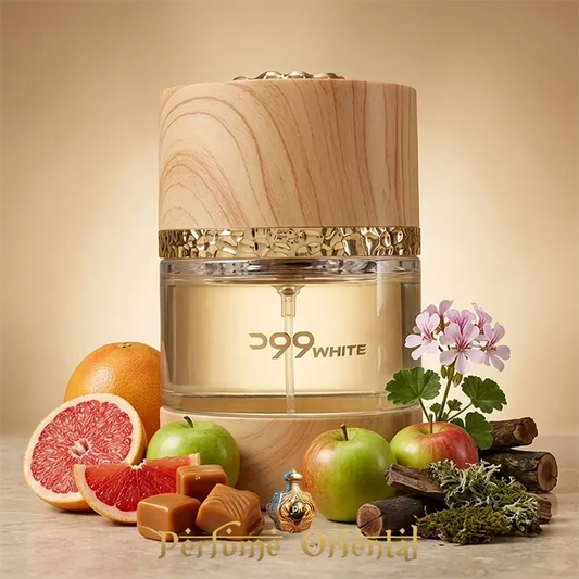 wood white al majed oud perfume arabe unisex 75ml edp fragancia citrica gourmand con pomelo manzana caramelo y maderas perfume lujo