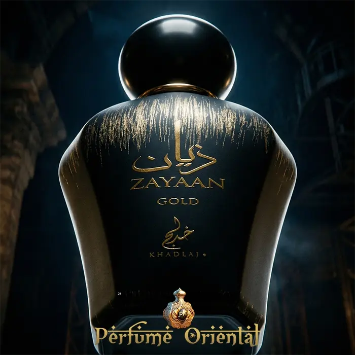 Perfume árabe Zayaan Gold de Khadlaj Eau de Parfum 100ml – fragancia oriental masculina elegante negra y dorada