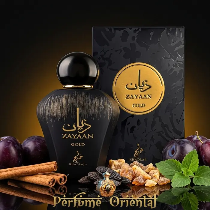 Zayaan Gold Khadlaj 100ml Eau de Parfum perfume árabe con caja original – notas de ciruela, canela, especias y ámbar