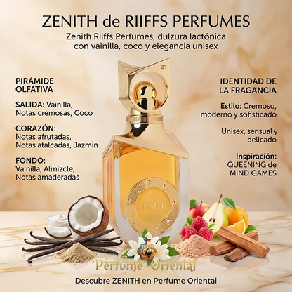 Zenith Riiffs Notas Vainilla Coco Cremosas Jazmin Afutado Atalcado Perfume Dulce Lactonico Unisex