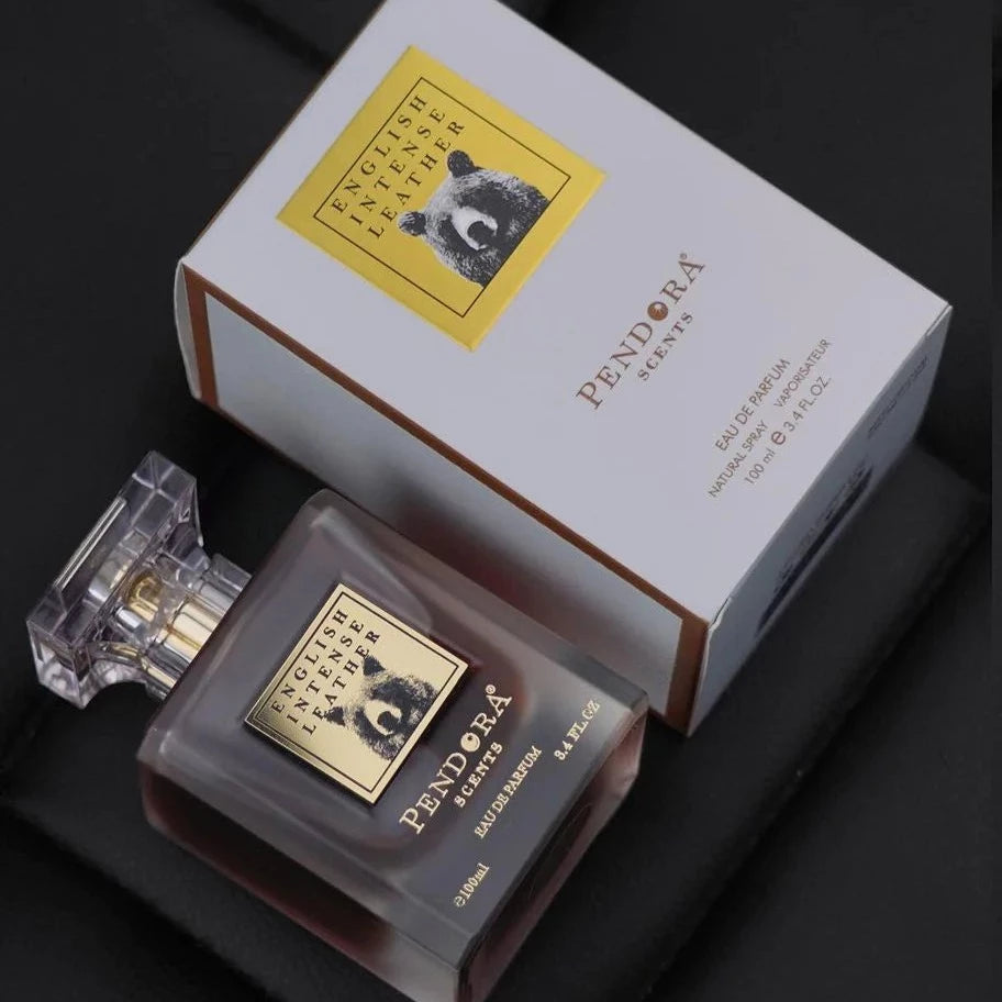 Perfume ENGLISH INTENSE LEATHER-Paris Corner box and bottle